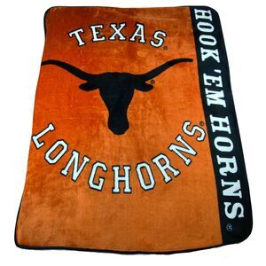 Texas Longhorns NCAA Souvenir Blanket 60x50 Orange Hook Em Horns Logo Fan Gear